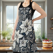 クリスマスエレガントをテーマにした洗練されたポインセチア エプロン