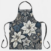 クリスマスエレガントをテーマにした洗練されたポインセチア エプロン (正面)