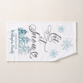 クリスマスエレガントを雪にパーソナライズされたす ハンドタオル (ハンドタオル)