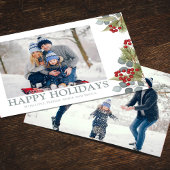 クリスマスエレガントウィンターホリーベリー2写真 シーズンカード