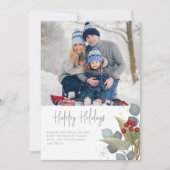 クリスマスエレガントウィンターホリーベリー2写真 シーズンカード (正面)