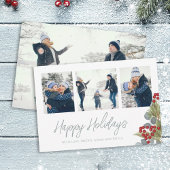 クリスマスエレガントウィンターホリーベリー4写真 シーズンカード