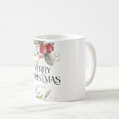クリスマスエレガントウォーターカラーベリクラシックー コーヒーマグカップ (正面右)