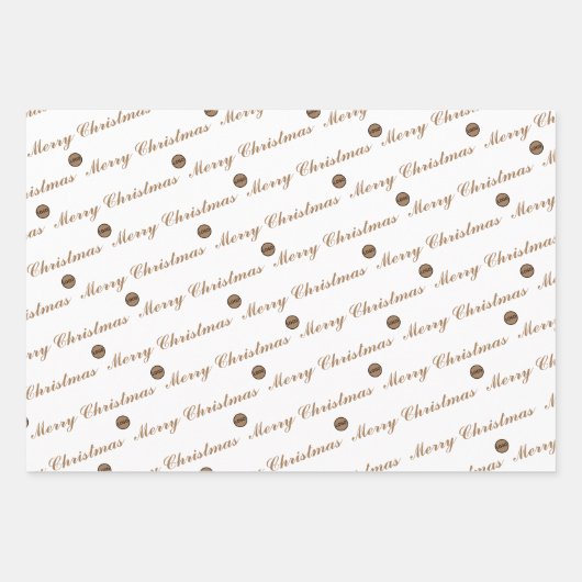クリスマスエレガントカスタムロゴはこちら会社のギフト ラッピングペーパーシート (正面2)