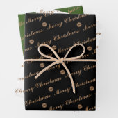 クリスマスエレガントカスタムロゴはこちら会社のギフト ラッピングペーパーシート (インサイチュ)