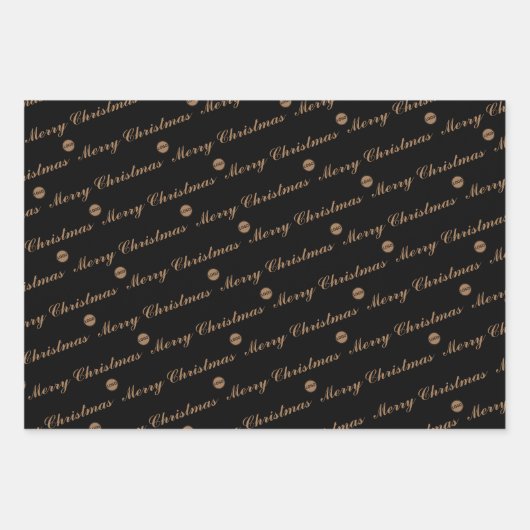 クリスマスエレガントカスタムロゴはこちら会社のギフト ラッピングペーパーシート (正面)