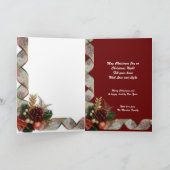 クリスマスエレガントカード金ゴールドと赤ビクトリアン色 シーズンカード (内部)