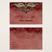 クリスマスエレガントギフトカード赤グリーン建築 (正面&裏面)