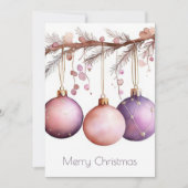 クリスマスエレガントグリーティングホリデーカード 招待状 (正面)