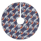 クリスマスエレガントサンタクロースの贈り物 ブラッシュドポリエステルツリースカート (正面)