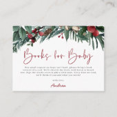 クリスマスエレガントサンタ赤ちゃんシャワーベビー本 エンクロージャーカード (正面)