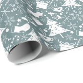 クリスマスエレガントスタイリッシュの木メリークリスマス ラッピングペーパー (ロールコーナー)