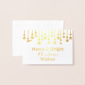 クリスマスエレガントスターオーナメント 箔カード (封筒付き正面)