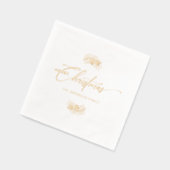 クリスマスエレガントタイポグラフィフォイルのスタンプ付きナプキンス 箔ナプキン (左)