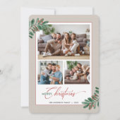 クリスマスエレガントタイポグラフィ3枚の写真 シーズンカード (正面)