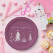 クリスマスエレガントダイニングパープル ペーパープレート (パーティー)