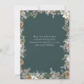クリスマスエレガントダークグリーン水彩植物園 シーズンカード (裏面)