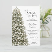クリスマスエレガントツリー雪の恋のブライダルシャワー 招待状 (スタンド正面)