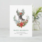 クリスマスエレガントディアポインセチア挨拶 シーズンカード (スタンド正面)