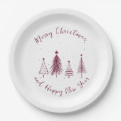 クリスマスエレガントパインツリークリスマス ペーパープレート (正面)