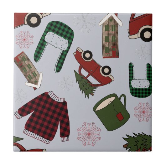 クリスマスエレガントパターン タイル (正面)