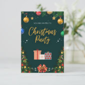 クリスマスエレガントパーティの招待状 出欠カード (スタンド正面)