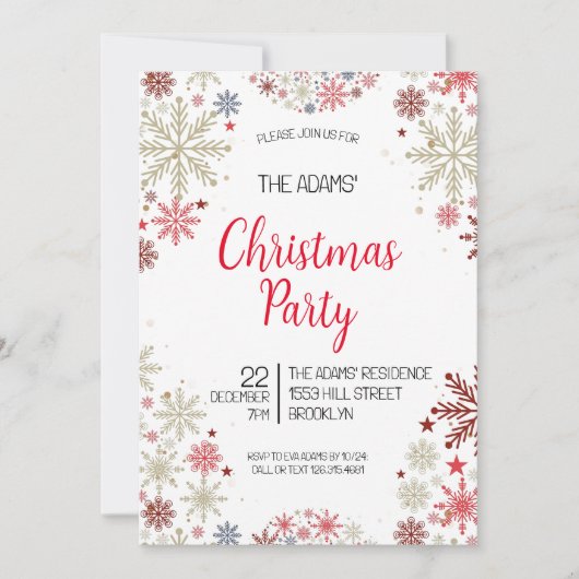 クリスマスエレガントパーティの招待状 招待状 (正面)