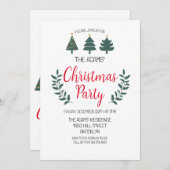 クリスマスエレガントパーティの招待状 招待状 (正面/裏面)