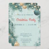 クリスマスエレガントパーティの招待状 招待状 (正面/裏面)
