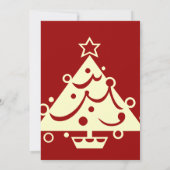 クリスマスエレガントパーティの招待状 |赤とベージュ色 招待状 (裏面)