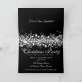 クリスマスエレガントパーティーの銀色の光 招待状 (内部)
