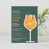 クリスマスエレガントパーティーカクテルドリンク 招待状 (スタンド正面)