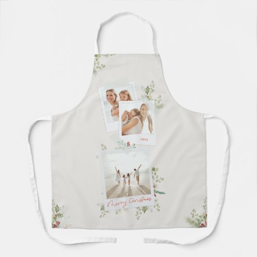 クリスマスエレガントフェスティバル植物写真アルバム エプロン (正面)