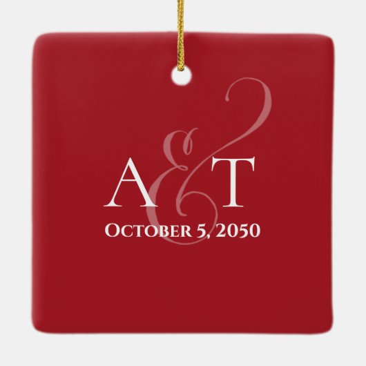 クリスマスエレガントフォトシンプルミニマル婚約したリスト セラミックオーナメント (裏面)