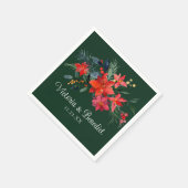 クリスマスエレガントフローラグ結婚リーン スタンダードカクテルナプキン (角)