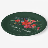 クリスマスエレガントフローラグ結婚リーン ペーパープレート (アングル)