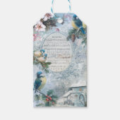 クリスマスエレガントブルーバードと音楽エフェメラ ギフトタグ (正面)