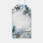 クリスマスエレガントブルーバードと音楽エフェメラ ギフトタグ (裏面)