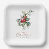クリスマスエレガントホリー ペーパープレート (正面)