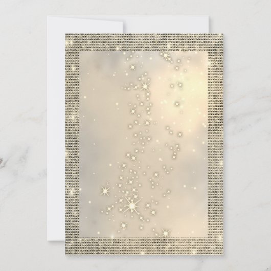 クリスマスエレガントボールが金ゴールドのクリスマスを乾燥 招待状 (裏面)