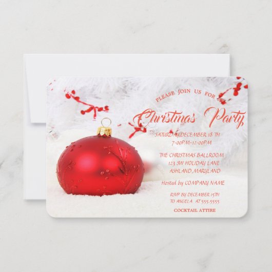 クリスマスエレガントボール会社クリスマスパーティー 招待状 (正面)