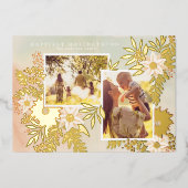 クリスマスエレガントポインセチア輝き 箔シーズンカード (正面)