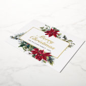 クリスマスエレガントポインセチア金ゴールド 箔シーズンカード (回転した状態)