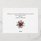 クリスマスエレガントポインセチア金ゴールド 箔シーズンカード (裏面)