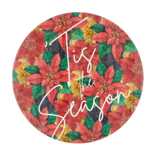 クリスマスエレガントポインセチア カッティングボード (正面)