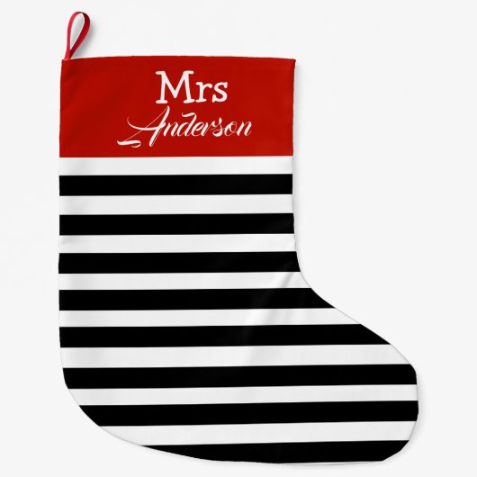 クリスマスエレガントモダン夫妻を除く ラージクリスマスストッキング (正面)
