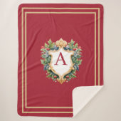 クリスマスエレガントモノグラム文字 シェルパブランケット (正面)