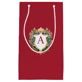 クリスマスエレガントモノグラム文字 スモールペーパーバッグ