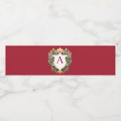 クリスマスエレガントモノグラム文字 ペットボトルラベル (シングルラベル)