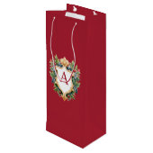 クリスマスエレガントモノグラム文字 ワインギフトバッグ (裏面アングル)